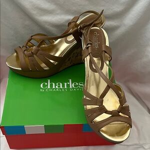 Charles by Charles David Tan Strappy Wedges